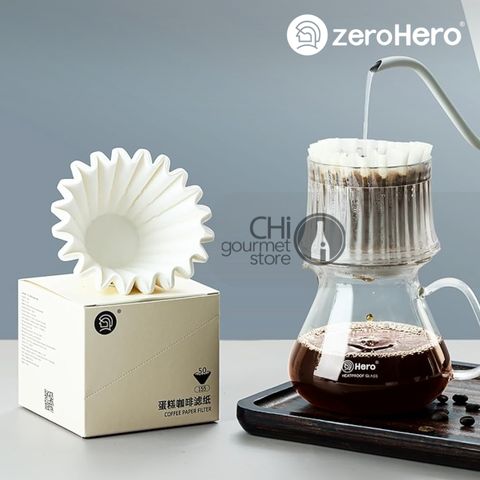 Giấy Lọc Kalitta 155mm zeroHero Basket Paper Filter-White 50pcs