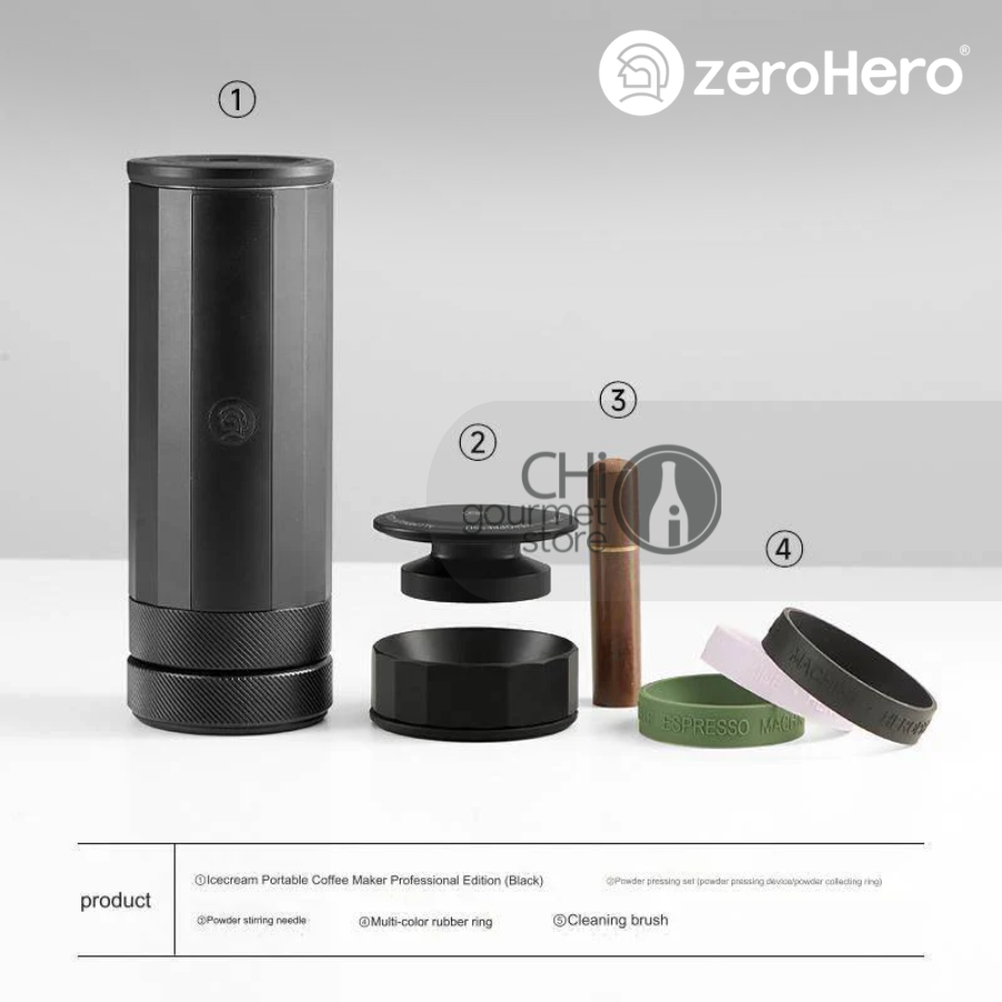 Máy Pha Cà Phê Cầm Tay Espresso zeroHero Camping Coffee Makers - Màu Đen