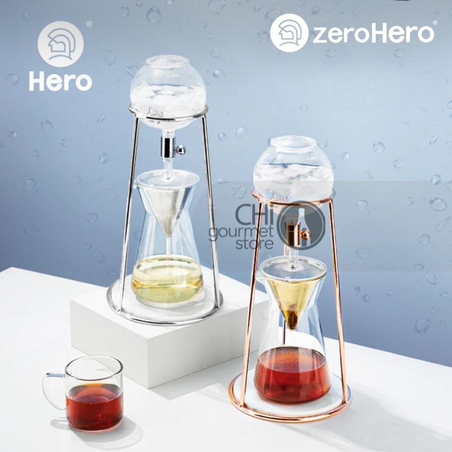 Tháp Pha Cà Phê Coldbrew Màu RoseGold 400ml - DingYuan MINI Ice drip coffee maker zeroHero