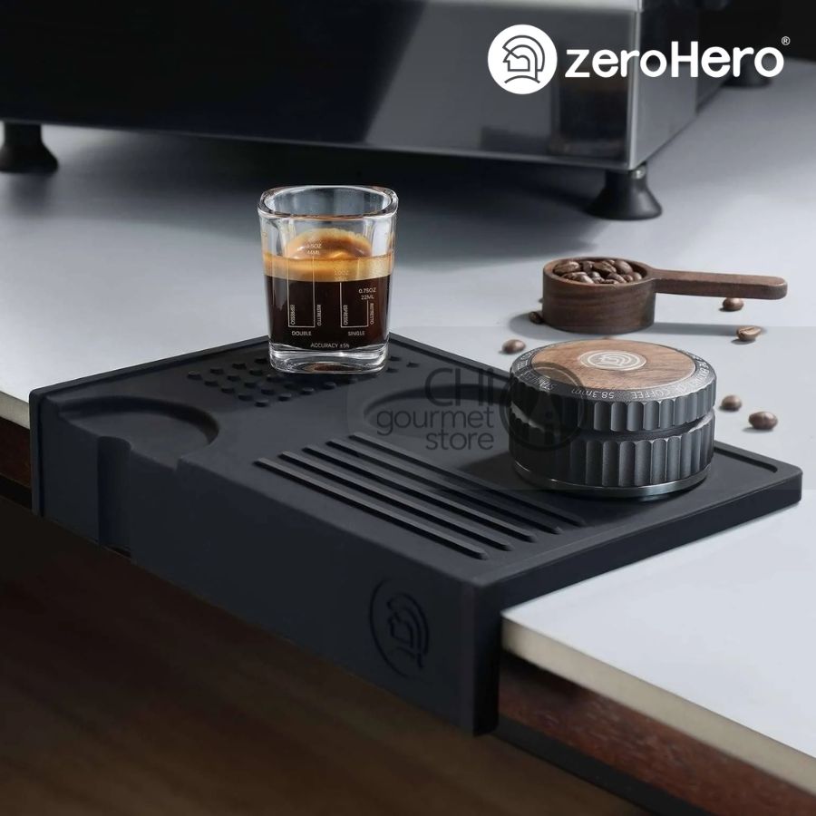 zeroHero Espresso Tamper Mat (Grey) - Tấm lót đựng dụng cụ pha chế bằng silicon màu xám