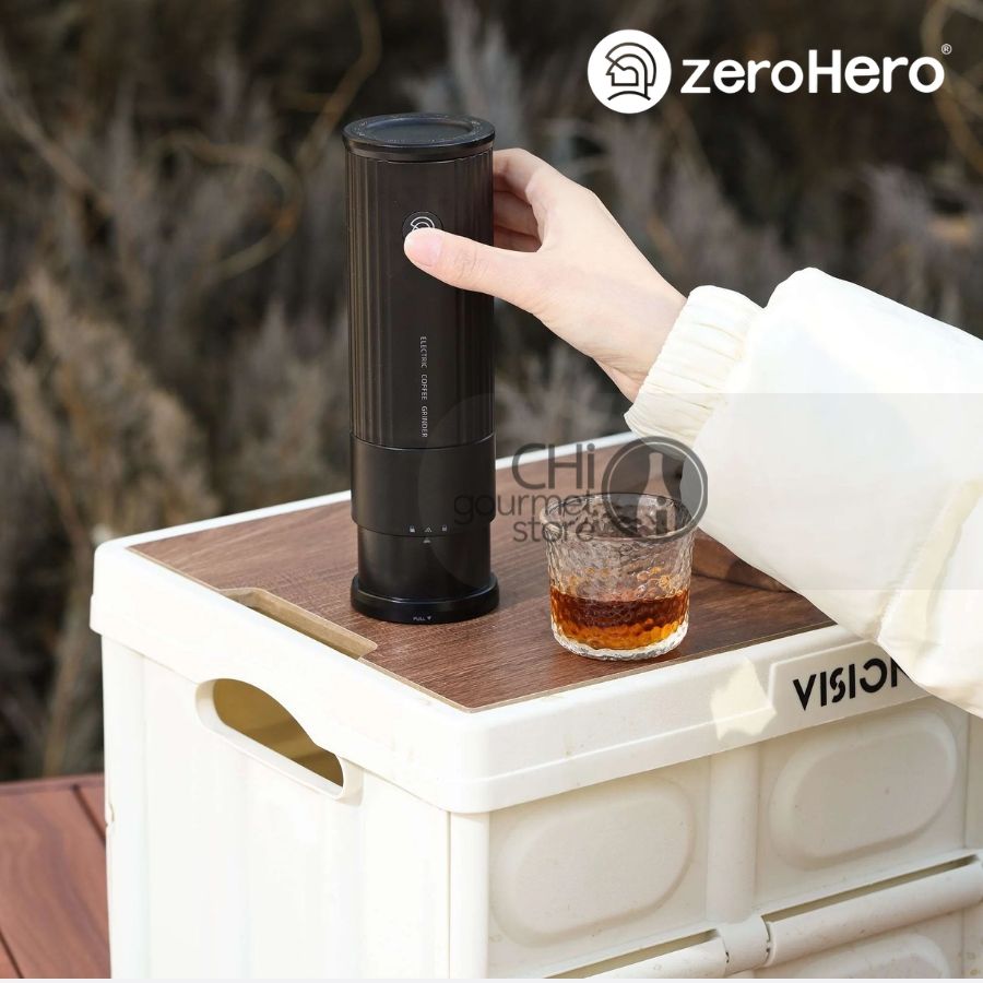 Máy Xay Cà Phê Cầm Tay Mini - Rui Mini E-grinder zeroHero - Màu trắng