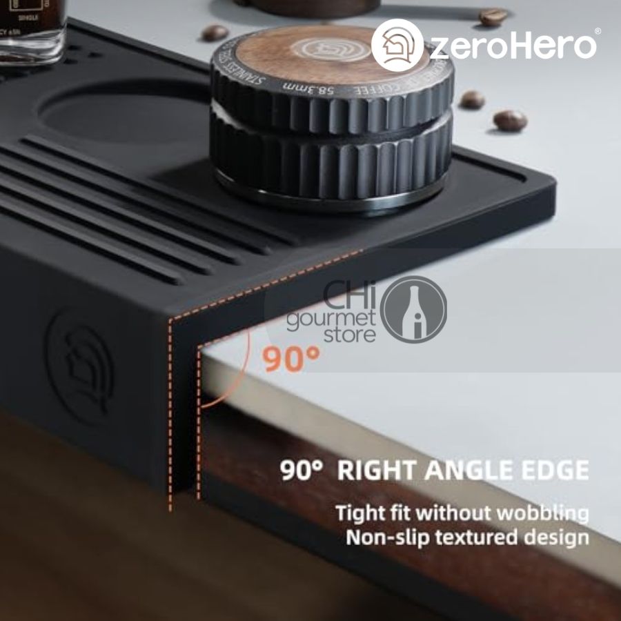 zeroHero Espresso Tamper Mat (Grey) - Tấm lót đựng dụng cụ pha chế bằng silicon màu xám