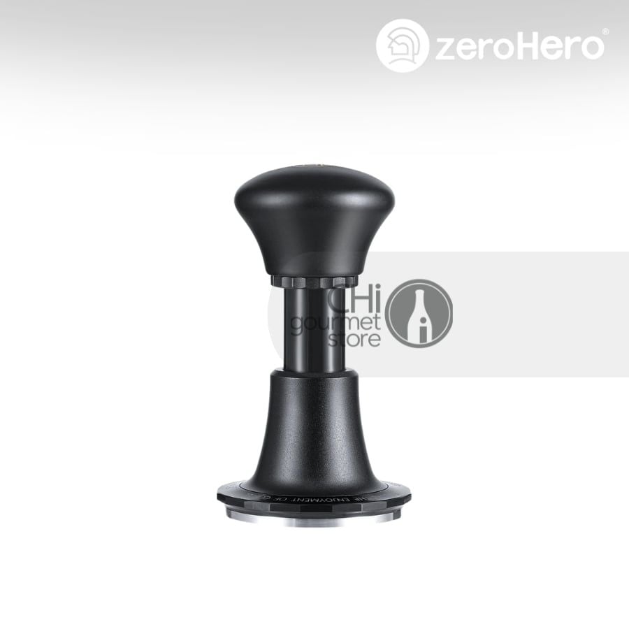 Black Sword Tamper - 58,5mm Ripple base - Tay Nén Cà Phê Trợ Lực Màu Đen zeroHero