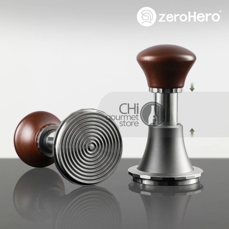 Sword Tamper - Grey - 58.5mm Ripple Base - Tay Nén Cà Phê Trợ Lực zeroHero