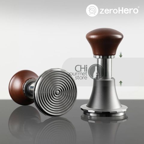 Tamper - Grey - 58.5mm Ripple Base - Tay Nén Cà Phê Trợ Lực Màu Xám zeroHero