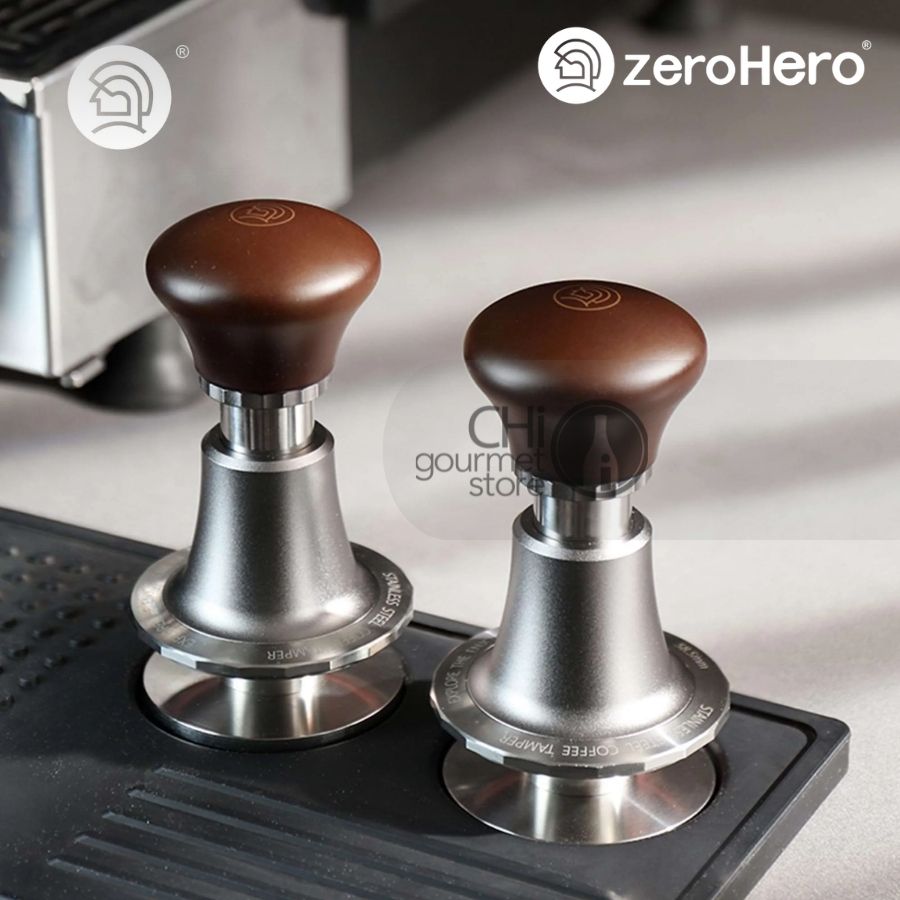 Black Sword Tamper - 58,5mm Ripple base - Tay Nén Cà Phê Đồng Đều Lực Màu Đen zeroHero
