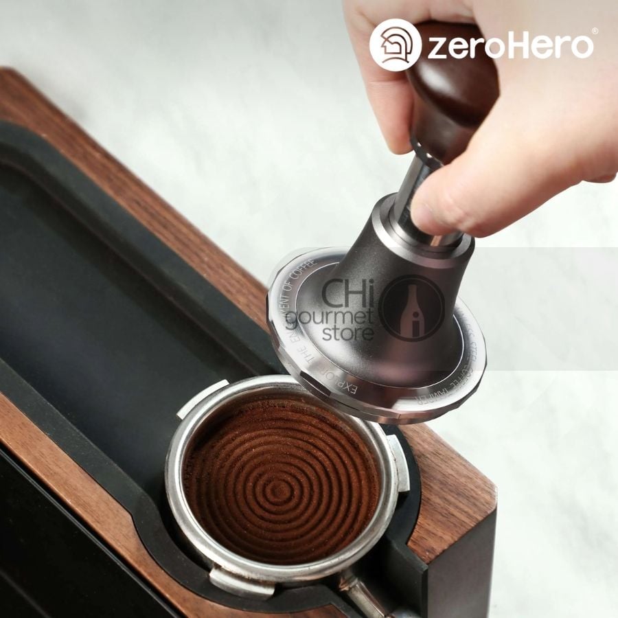 Sword Tamper - Grey - 58.5mm Ripple Base - Tay Nén Cà Phê Trợ Lực zeroHero