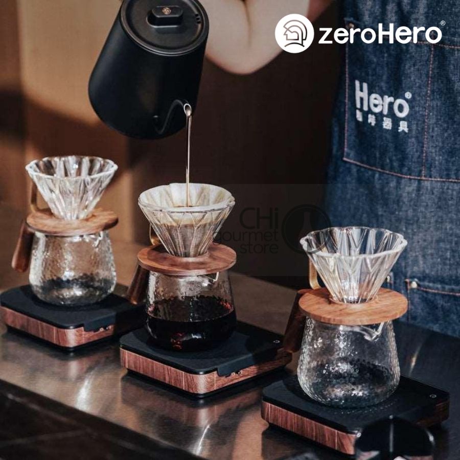 Cân điện tử thông minh Linzhi - zeroHero Coffee scales Walnut (Màu Gỗ)