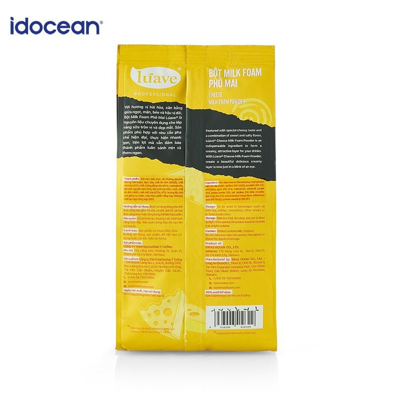 Bột Milk Foam Phô Mai - Lúave, Tạo lớp milk foam sánh mịn hương vị phô mai thơm béo đặc trưng