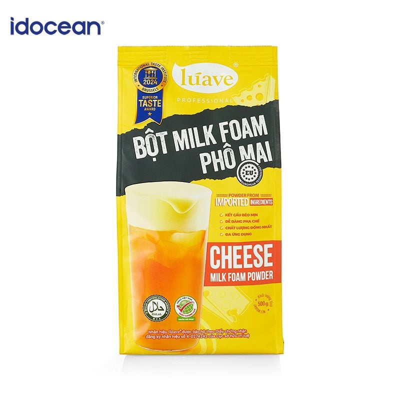 Bột Milk Foam Phô Mai - Lúave, Tạo lớp milk foam sánh mịn hương vị phô mai thơm béo đặc trưng