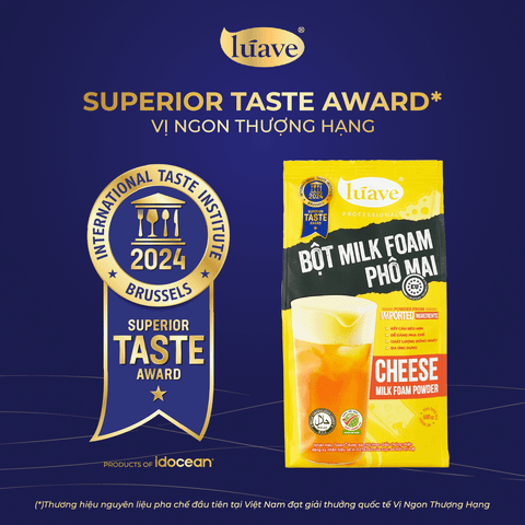 Bột Milk Foam Phô Mai - Lúave, Tạo lớp milk foam sánh mịn hương vị phô mai thơm béo đặc trưng