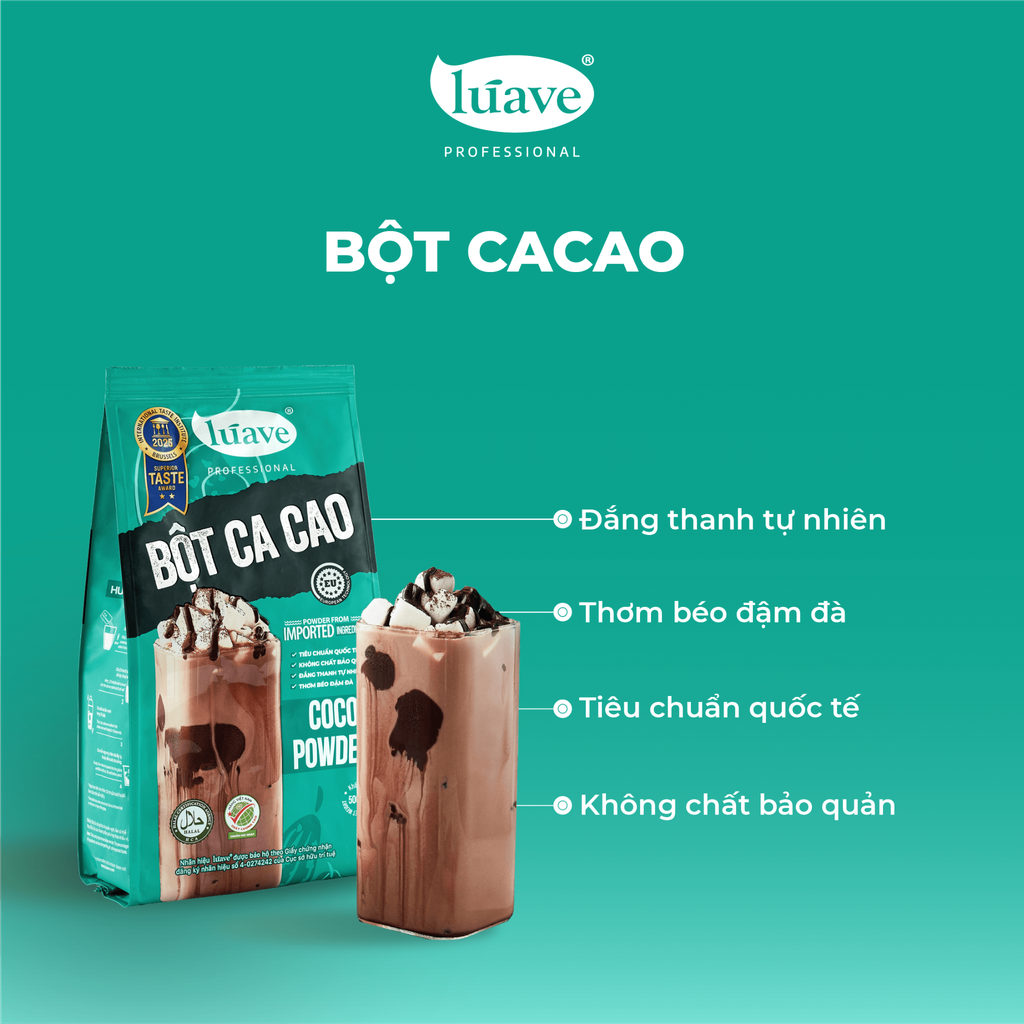 Bột Cacao Lúave - Hương vị đắng béo tự nhiên, phù hợp trong pha chế, làm bánh,...