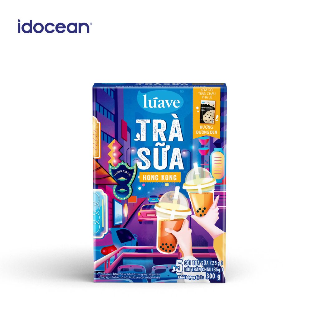 Trà sữa hòa tan Lúave Hong Kong 300gr (5 gói trà sữa, 5 gói trân châu, đậm vị nguyên bản, ngon chuẩn tiệm)