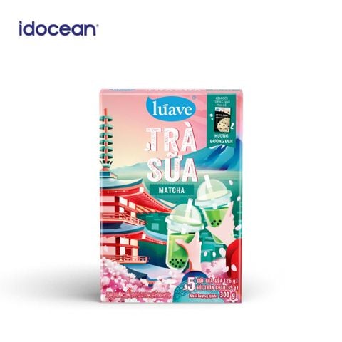 Trà sữa hòa tan Lúave Matcha 300gr  (5 gói trà sữa, 5 gói trân châu, đậm vị nguyên bản, ngon chuẩn tiệm)