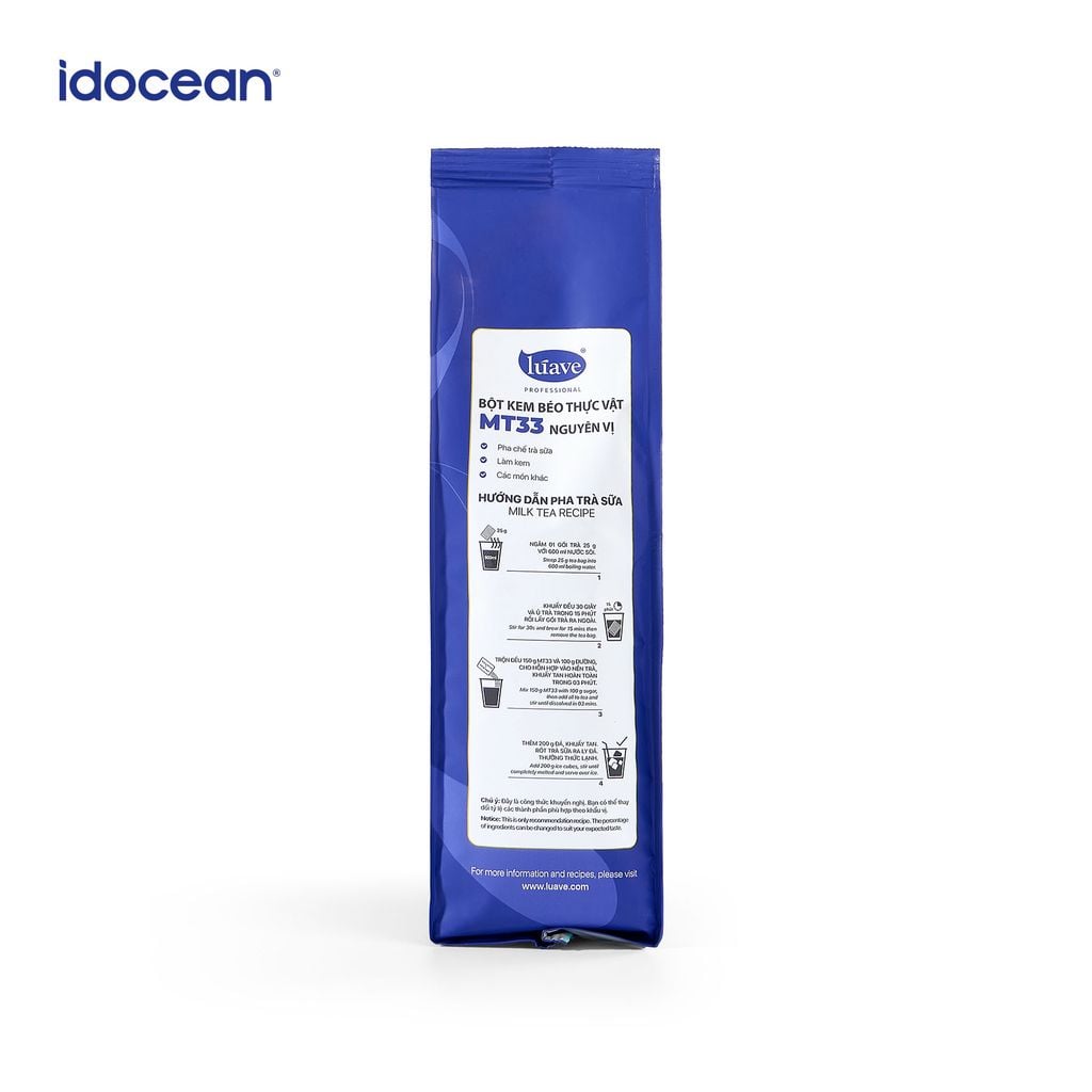 Bột Kem Béo Thực Vật MT33 Lúave - Bột Pha Trà Sữa Béo Ngậy, Đậm Trà, Phù Hợp Nhiều Loại Trà, Cà Phê