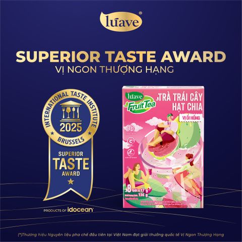 Trà trái cây hạt chia Lúave - Vị ổi hồng (Bổ sung vitamin C, sử dụng hạt chia hữu cơ, chiết xuất cỏ ngọt Stevia)