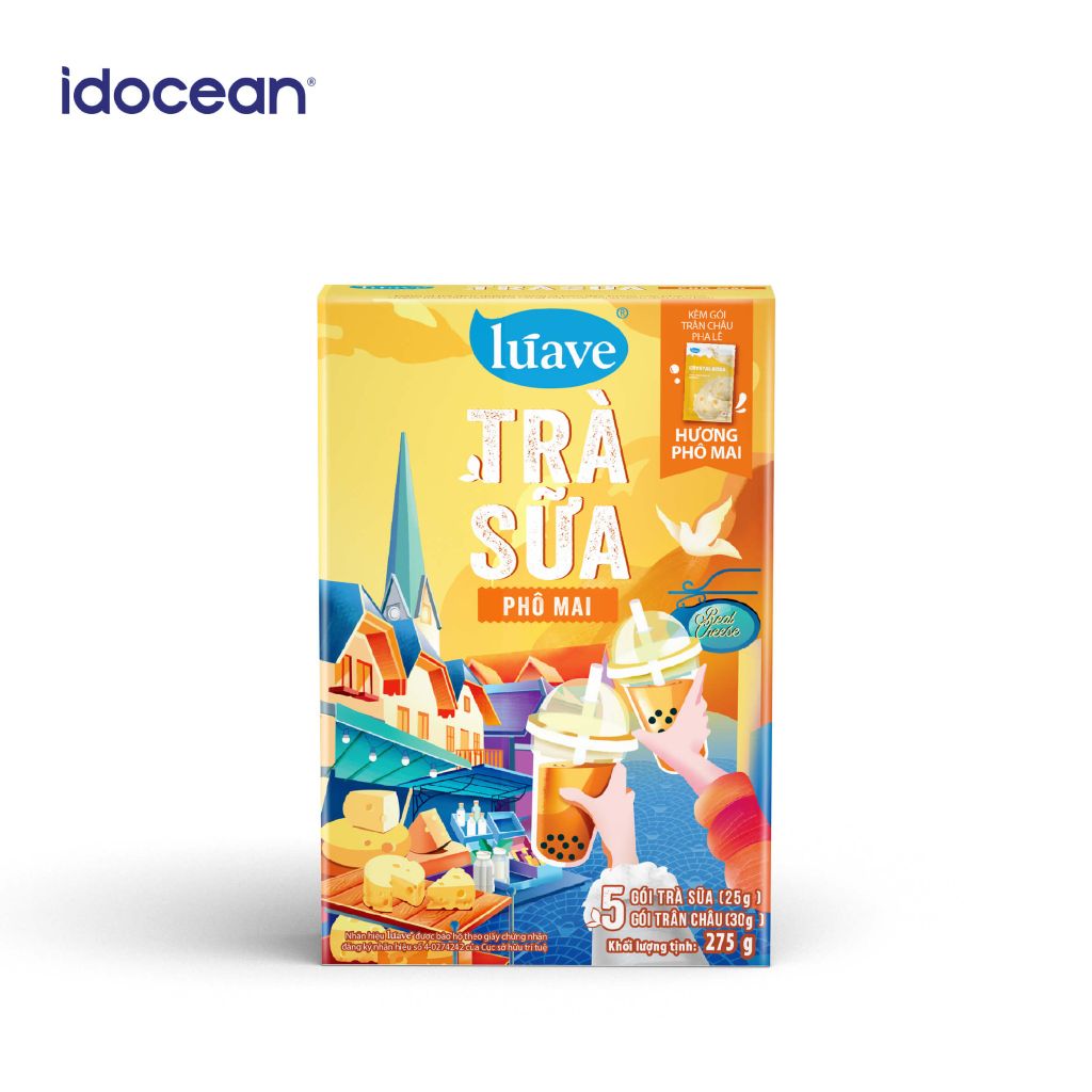 Trà sữa hòa tan Lúave Phô Mai 275gr (5 gói trà sữa, 5 gói trân châu, đậm vị nguyên bản, ngon chuẩn tiệm)