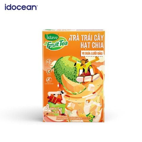 Trà trái cây hạt chia Lúave - Vị dưa lưới đào (Bổ sung vitamin C, sử dụng hạt chia hữu cơ, chiết xuất cỏ ngọt Stevia)