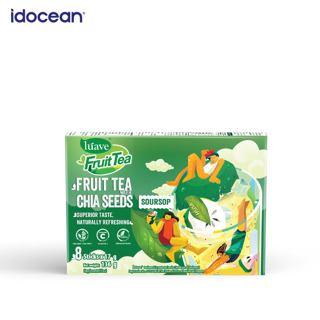 Trà trái cây hạt chia Lúave - Vị mãng cầu (Bổ sung vitamin C, sử dụng hạt chia hữu cơ, chiết xuất cỏ ngọt Stevia)