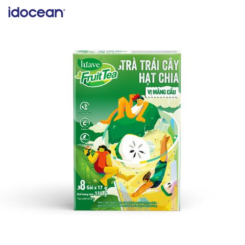Trà trái cây hạt chia Lúave - Vị mãng cầu (Bổ sung vitamin C, sử dụng hạt chia hữu cơ, chiết xuất cỏ ngọt Stevia)