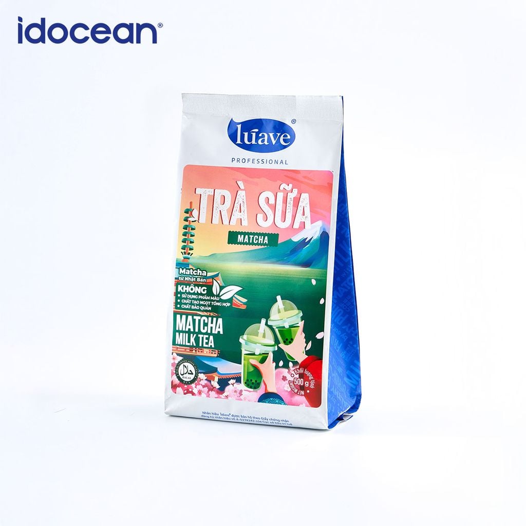 Trà sữa hòa tan Lúave - Vị matcha 500gr (Pha được 2,4 lít trà sữa, chiết xuất từ lá trà tươi, không chất bảo quản,...)