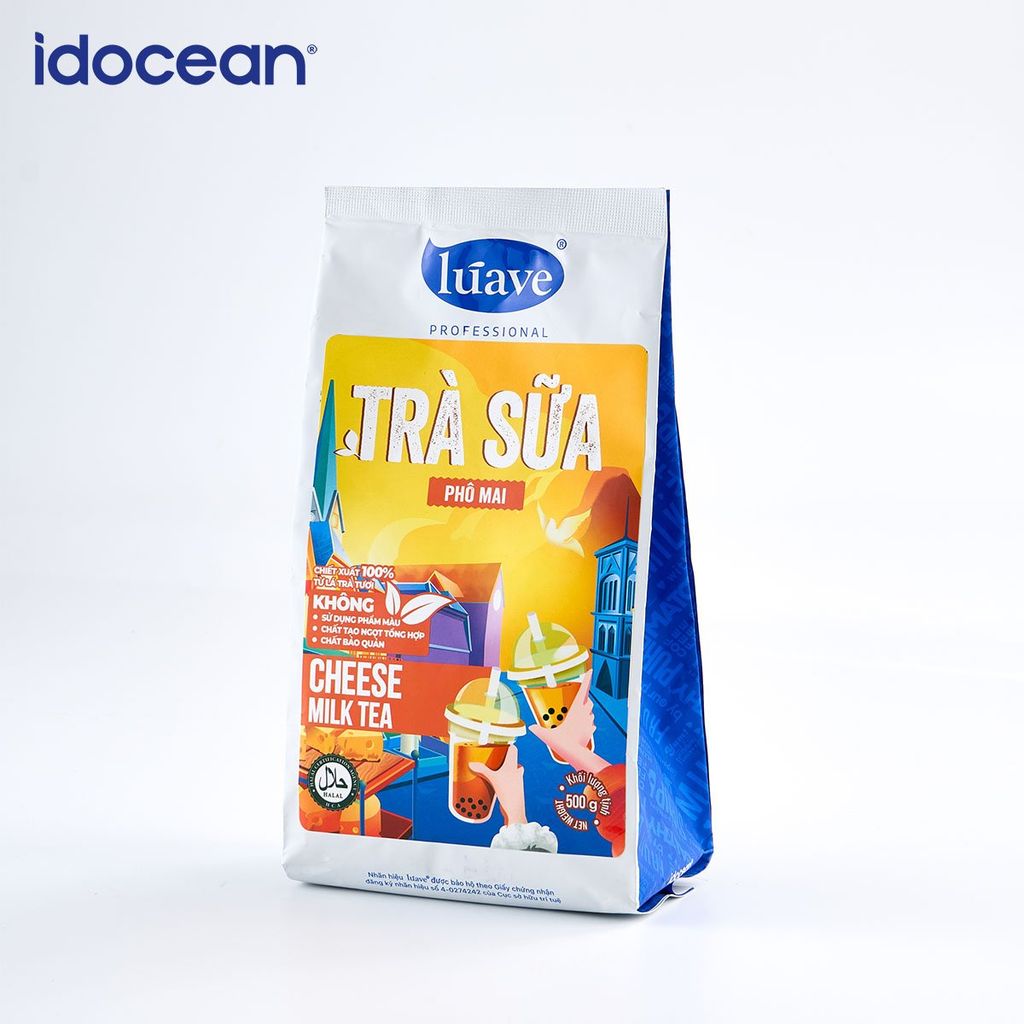 Trà sữa hòa tan Lúave - Vị phô mai 500gr (Pha được 2,4 lít trà sữa, chiết xuất từ lá trà tươi, không chất bảo quản,...)