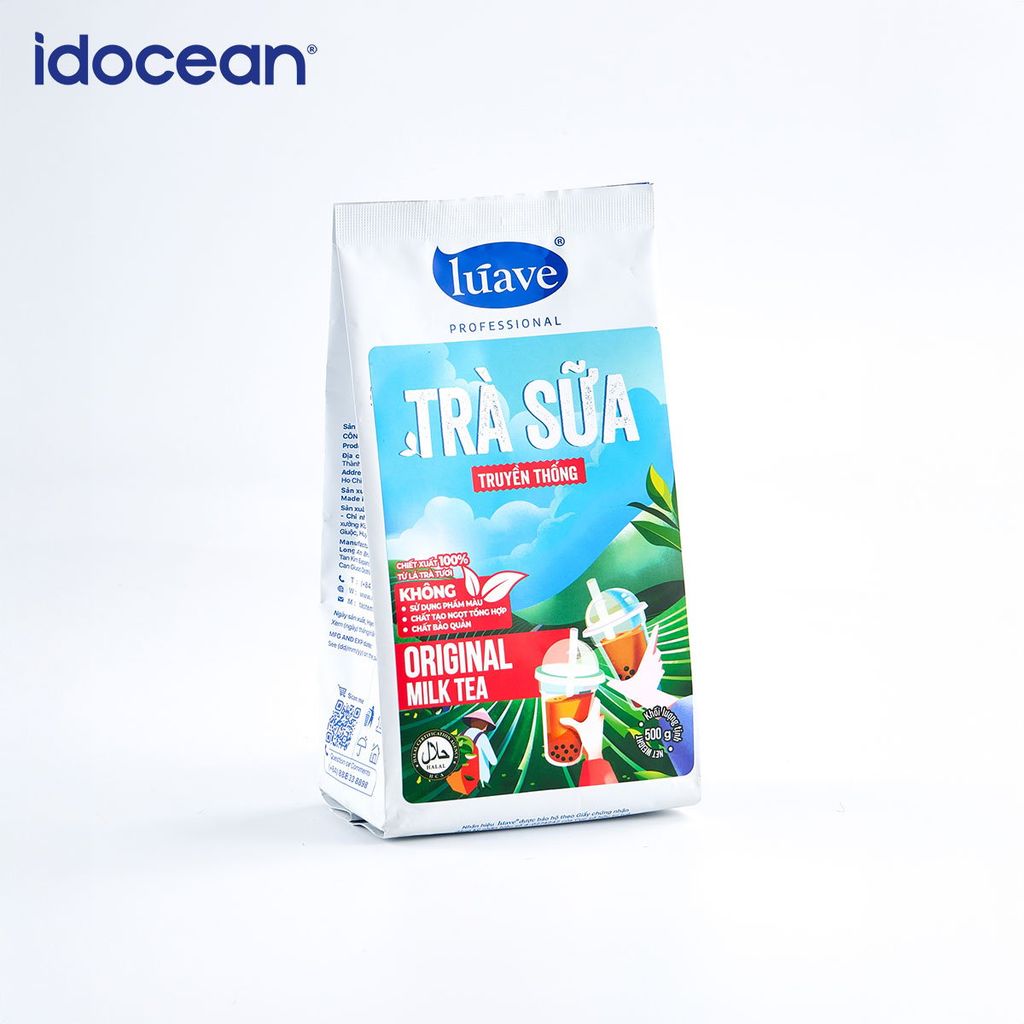 Trà sữa hòa tan Lúave - Vị truyền thống 500gr (Pha được 2,4 lít trà sữa, chiết xuất từ lá trà tươi, không chất bảo quản,...)
