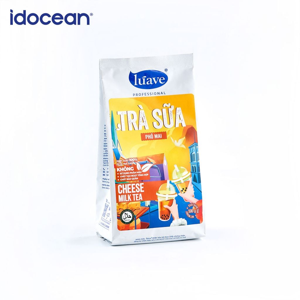 Trà sữa hòa tan Lúave - Vị phô mai 500gr (Pha được 2,4 lít trà sữa, chiết xuất từ lá trà tươi, không chất bảo quản,...)