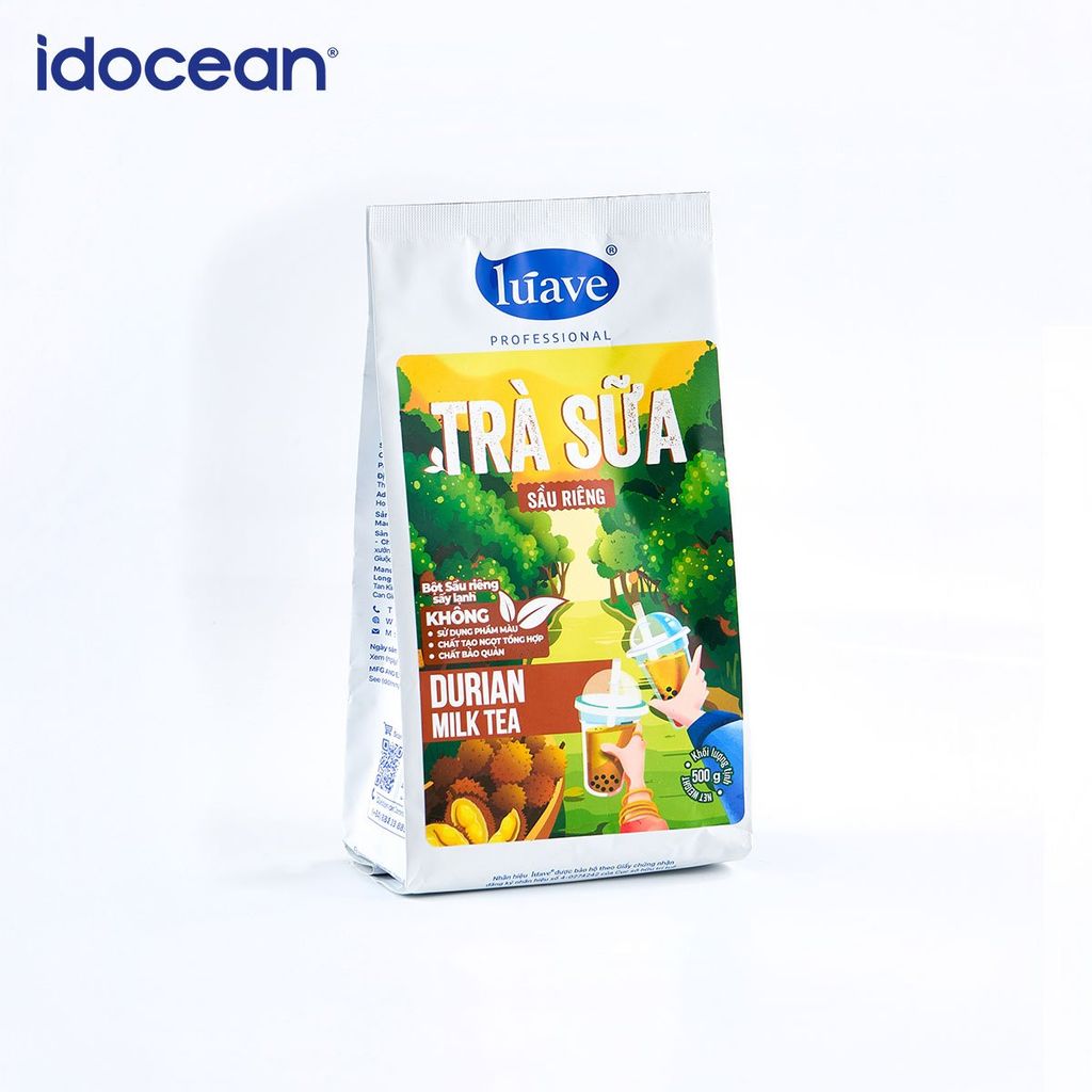 Trà sữa hòa tan Lúave - Vị sầu riêng 500gr (Pha được 2,4 lít trà sữa, chiết xuất từ lá trà tươi, không chất bảo quản,...)