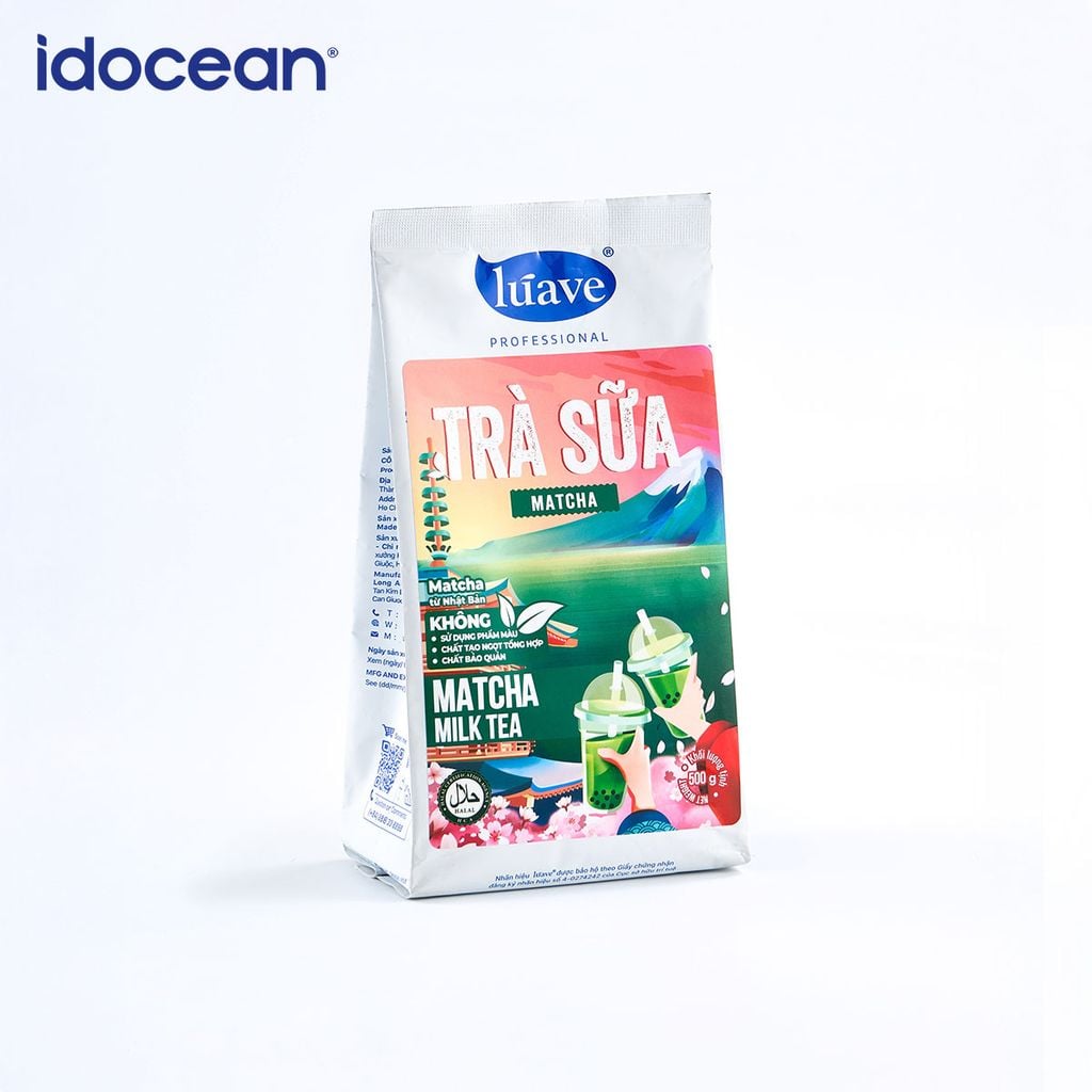 Trà sữa hòa tan Lúave - Vị matcha 500gr (Pha được 2,4 lít trà sữa, chiết xuất từ lá trà tươi, không chất bảo quản,...)