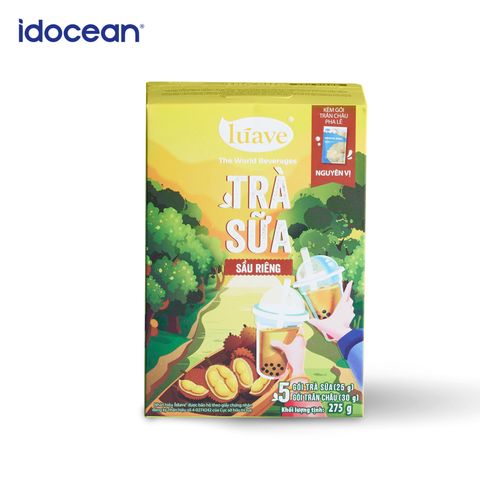 Trà sữa hòa tan Lúave - Vị Sầu Riêng 275gr (5 gói trà sữa, 5 gói trân châu, đậm vị nguyên bản, ngon chuẩn tiệm)