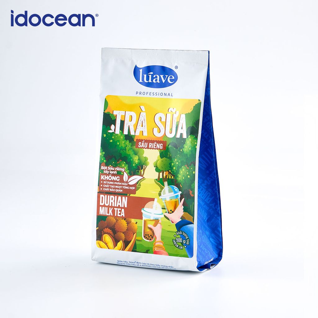 Trà sữa hòa tan Lúave - Vị sầu riêng 500gr (Pha được 2,4 lít trà sữa, chiết xuất từ lá trà tươi, không chất bảo quản,...)