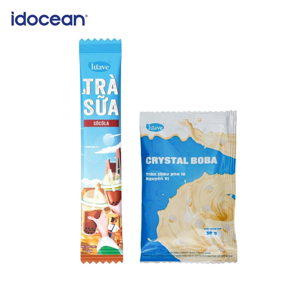 Trà sữa hòa tan Lúave - Vị Sô cô la 275gr  (5 gói trà sữa, 5 gói trân châu, đậm vị nguyên bản, ngon chuẩn tiệm)