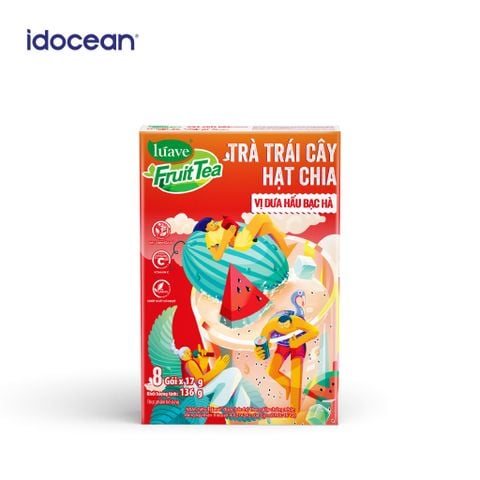 Trà trái cây hạt chia Lúave - Vị dưa hấu bạc hà (Bổ sung vitamin C, sử dụng hạt chia hữu cơ, chiết xuất cỏ ngọt Stevia)