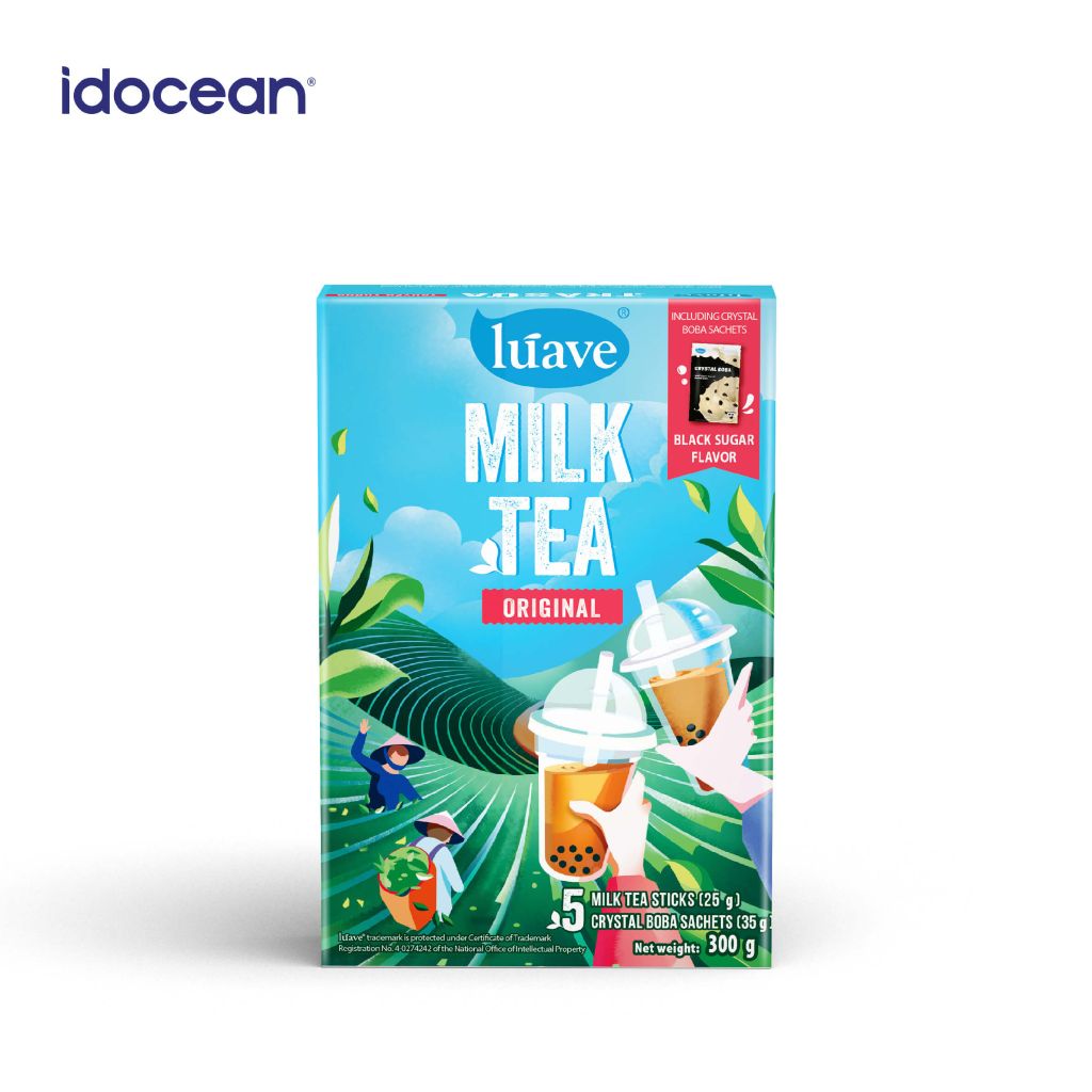 Trà sữa hòa tan Lúave Truyền Thống 300gr (5 gói trà sữa, 5 gói trân châu, đậm vị nguyên bản, ngon chuẩn tiệm)