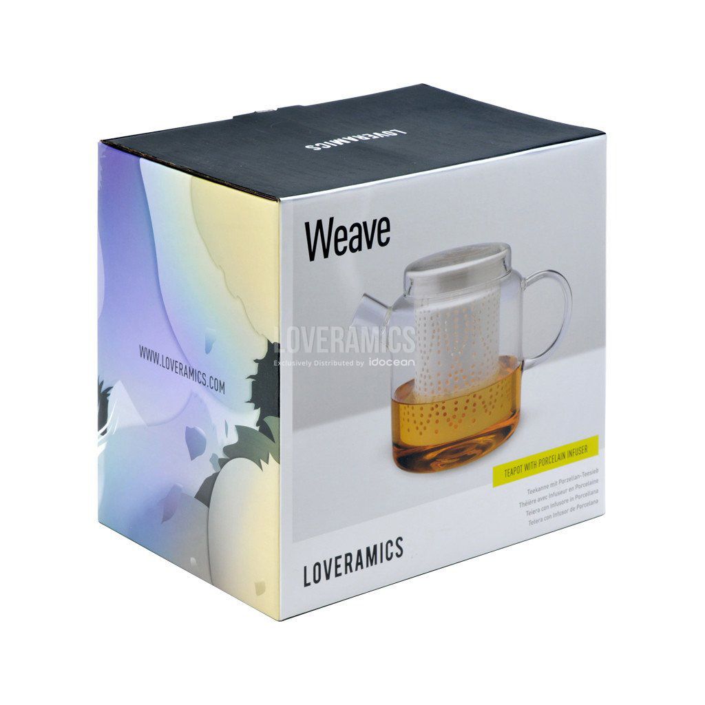 Weave 1L Glass Teapot with Porcelain Infuser (Clear)