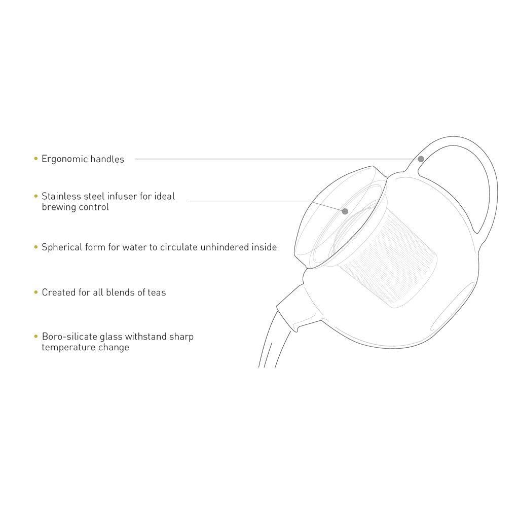 Pro Tea Glass Teapot with Infuser (Clear) 400ml