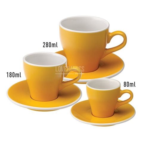 Tulip 280ml Café Latte Cup & Saucer  - Ly sứ kèm đĩa lót