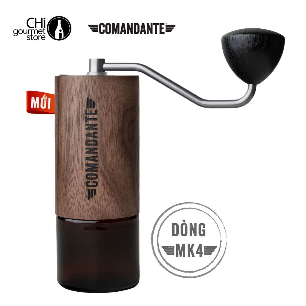 Cối Xay Cà Phê Cầm Tay Comandante C40 MK4 - Tặng áo và hũ Bean Jar trị giá 860K