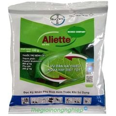  Aliette 800WG - Đặc trị vi khuẩn, chết nhanh (thối gốc), lở cổ rễ, thối rễ, sương mai, thối trái xì mủ. - Fosetyl Aluminium - Bayer
