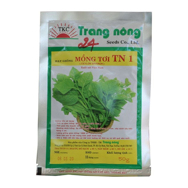 Hạt Giống Mồng Tơi Trang Nông TN 1 - Hạt Giống