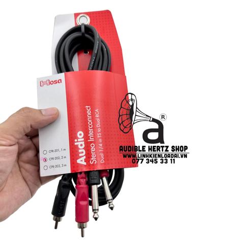  Dây tín hiệu Hosa CPR-202 2x6.3mm ra 2 RCA dài 2m 