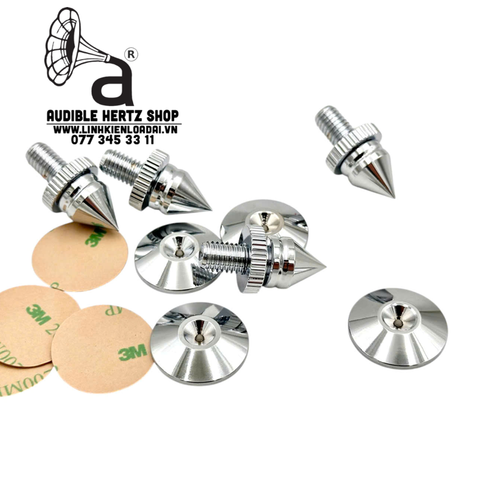  Bộ 4 chân đinh chén hứng ren 8 bằng kim loại mạ Rhodium 