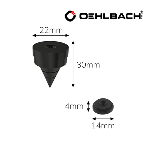  Chân đinh chén hứng Oehlbach Spikes S2000 màu đen 