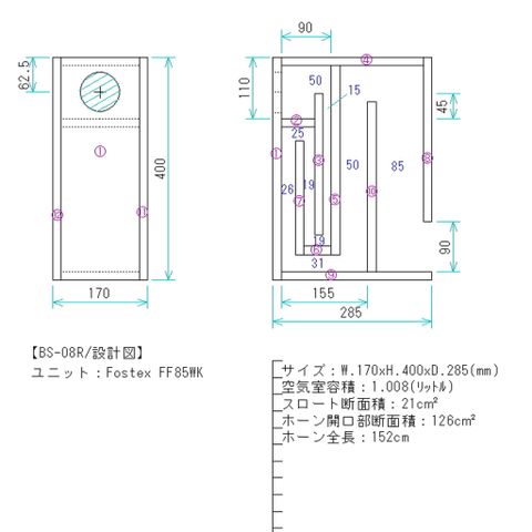  FF85WK Mẫu Thùng Loa Bookshelf BS-08R 