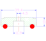  Chân đế đỡ Ampli, CD, Loa ... bằng nhôm nguyên khối size 39 x 10 (bộ 4 cái kèm vít) 