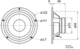  Củ loa bass rời 10cm Visaton W 100 S 