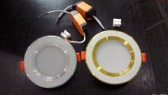 Đèn led downlight âm trần 7w đế mỏng viền trắng TLC 3 màu