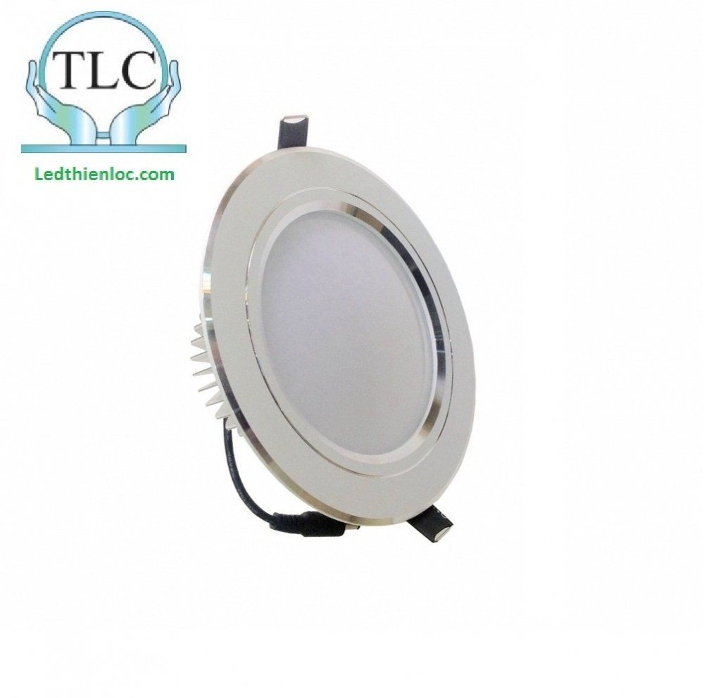 Đèn led downlight âm trần 7w đế mỏng viền trắng TLC 3 màu