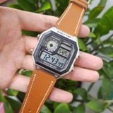 A - Casio AE1200WHD combo ( Dây da handmade + dây sắt )